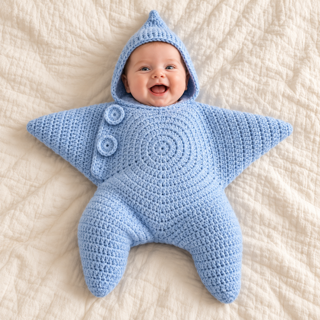 MiniStar Baby Starfish Romper — Hooded Outfit